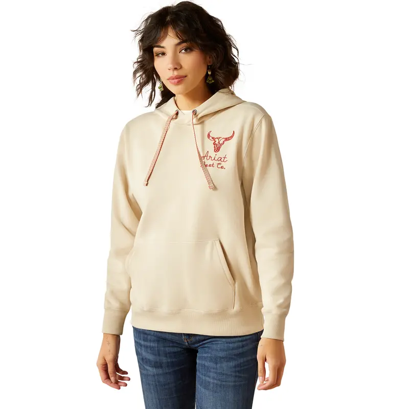 10062310 Ariat Women's Stitch Hoodie - Oyster Grey 1