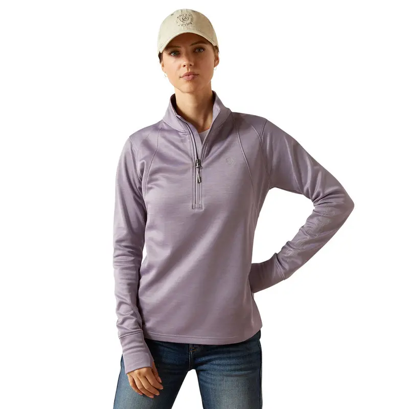 10062373 Ariat Women's Team Eq 1/2 Zip Long Sleeve Pullover - Purple Ash 1