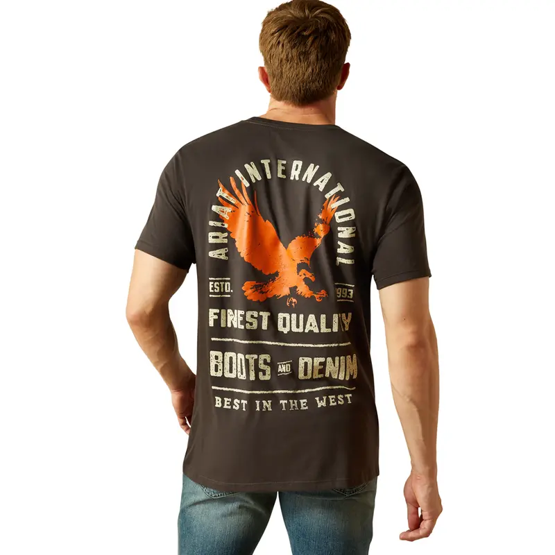 10062427 Ariat Men's Eagle Large Classic Fit Short Sleeve T-Shirt - Vintage Black 1