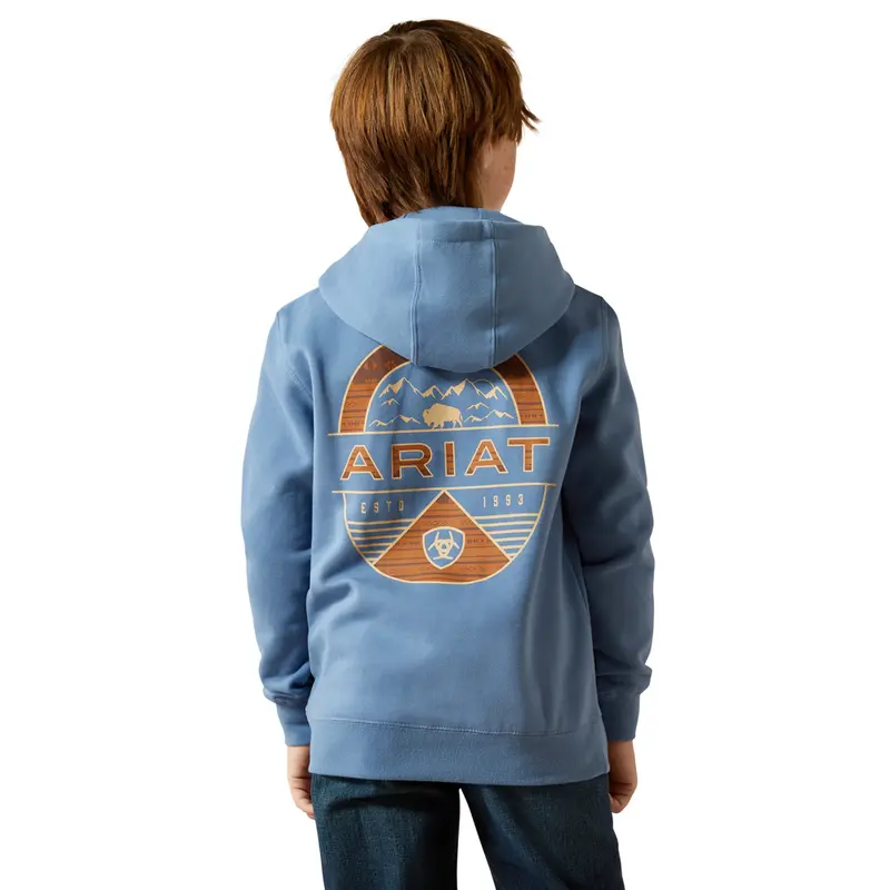 10062463 Ariat Boys' Sun Valley Circle Hoodie - Coronet Blue 1