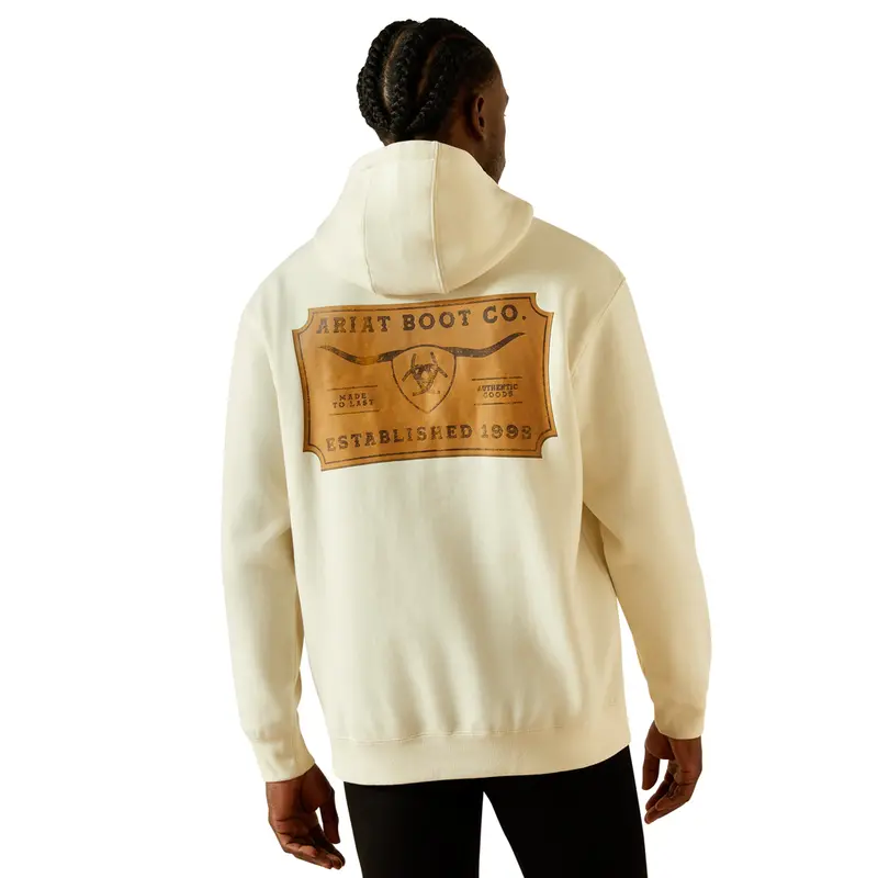 10062499 Ariat Men's Shield Steerhead Hoodie - Oatmeal 1