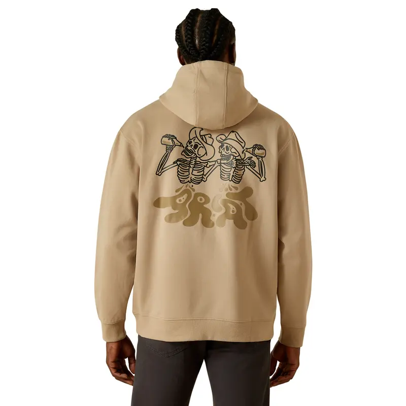 10062502 Ariat Men's Drinking Buddies Hoodie - Beige 1
