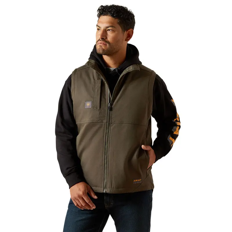 10062536 Ariat Men's Rebar Duracanvas Vest - Earth 1