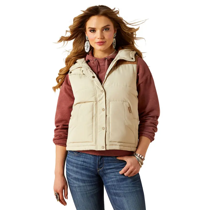 10062573 Ariat Women's Frontier Puffer Vest - Oyster Grey 1