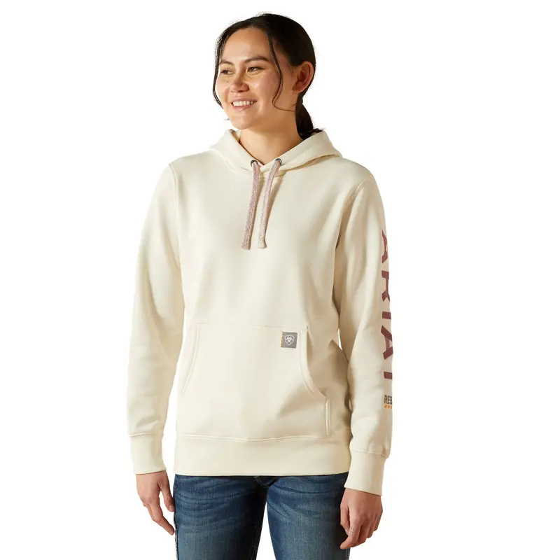10062663 Ariat Women's Rebar Graphic Hoodie - Vanilla Ice/Orchid Haze 1