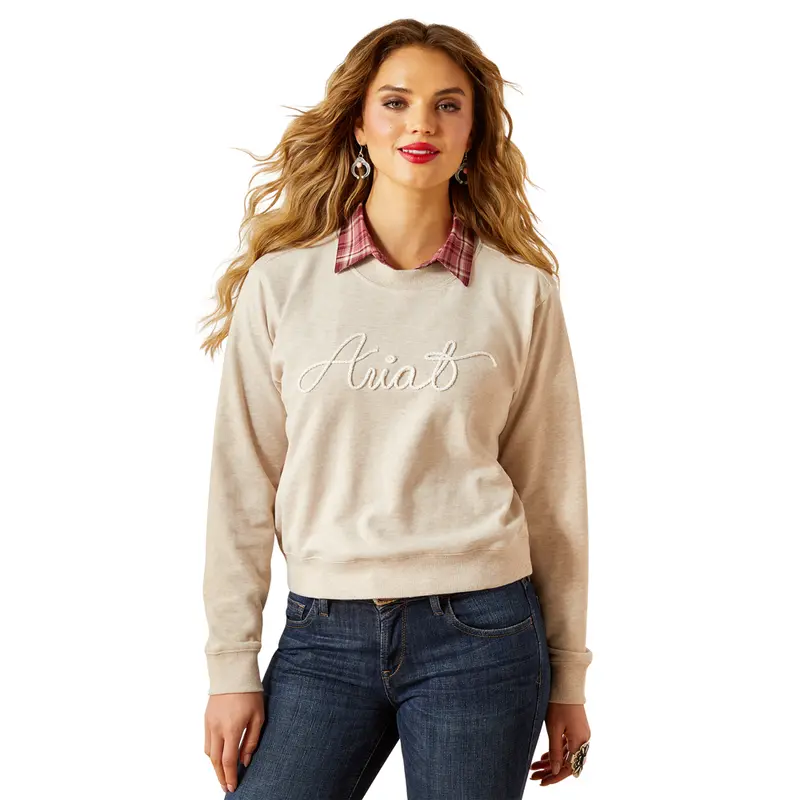 10062736 Ariat Women's Essential Crew Sweatshirt - Oatmeal 1