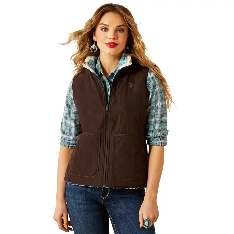 10062816 Ariat Women's Dilon 2.0 Reversible Insulated Vest - Mole 1