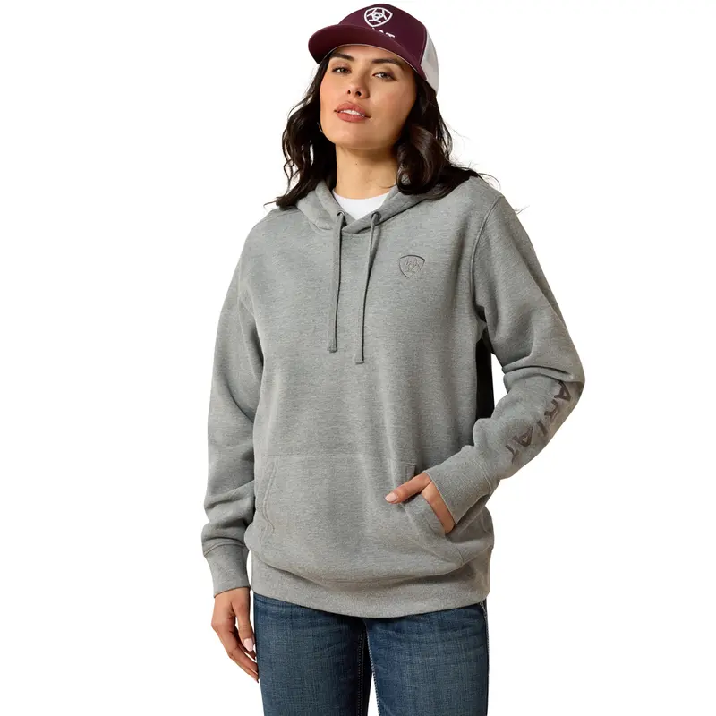 10063146 Ariat Women's Logo 2.0 Hoodie - Heather Grey 1
