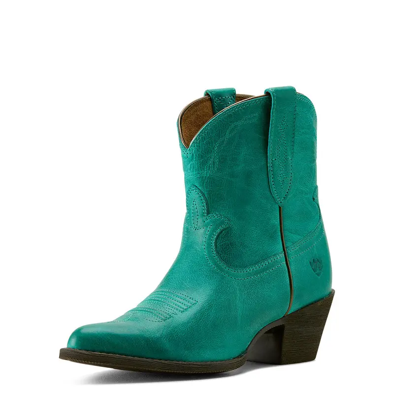10063939 Ariat Women's Maggie J Toe Western Boot - Deep Turquoise 1