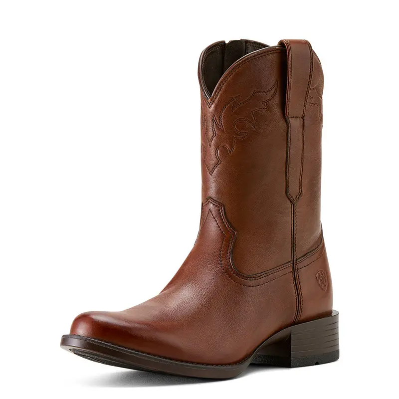 10063982 Ariat Men's Sonoro Roper Toe Western Boot - Cinnamon Brown 1