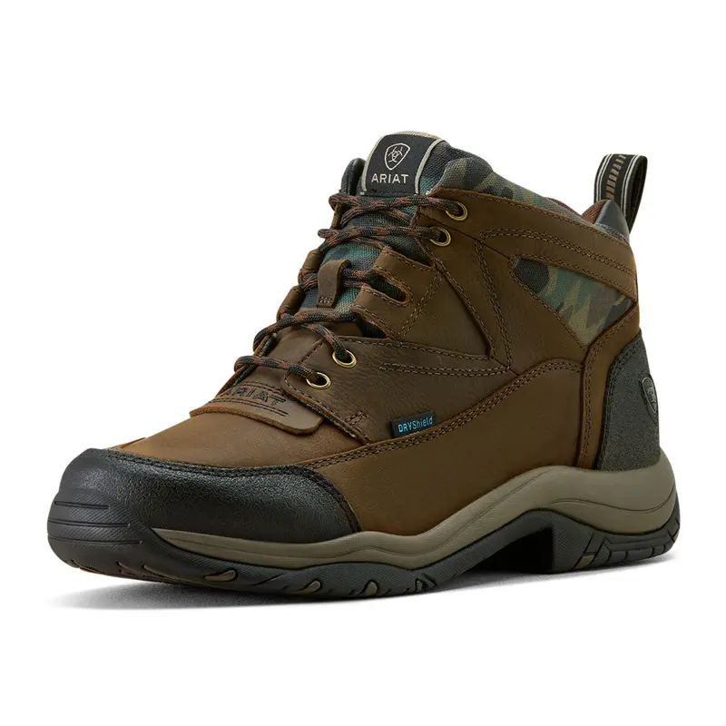 10064010 Ariat Men's Terrain H2o Waterproof Boot - Dark Coffee With Camo 1