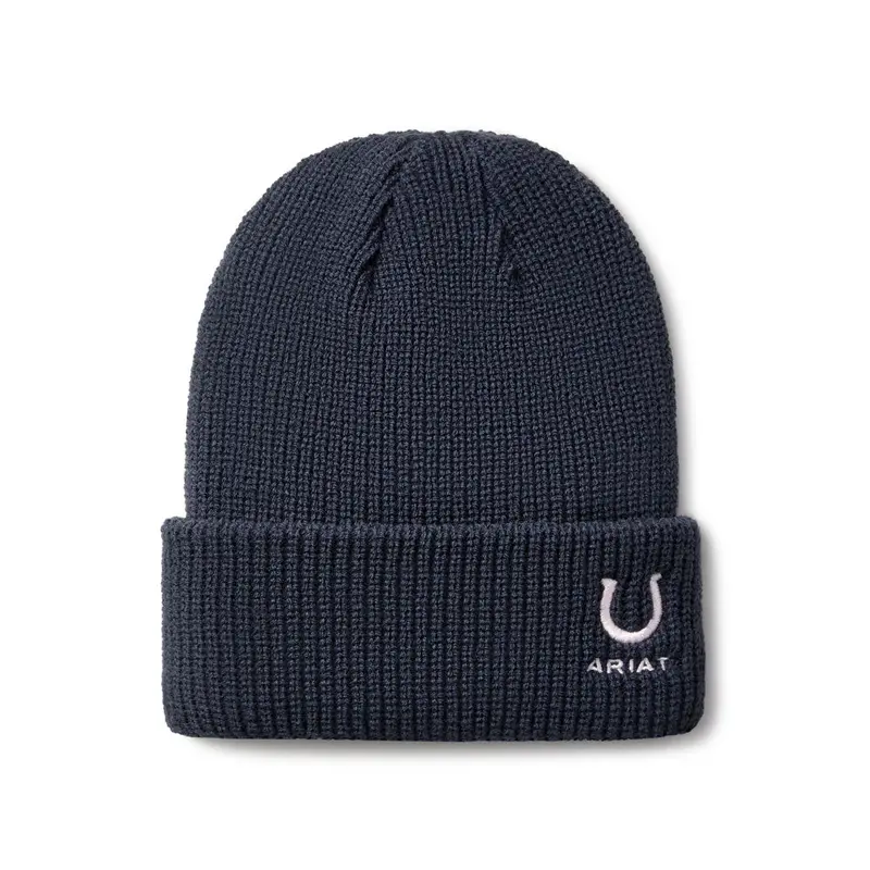 10064071 Ariat Youth Horse Shoe Beanie - Navy 1