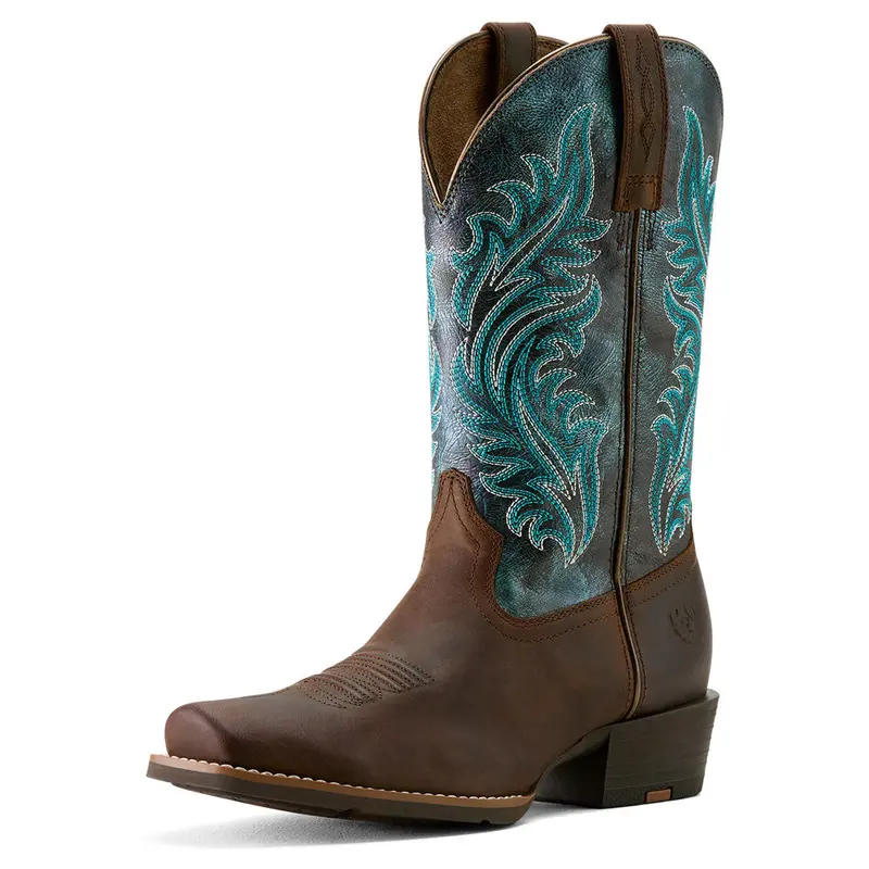10064077 Ariat Women's Round Up Narrow Cutter Toe Western Boot - Sassy Brown 1