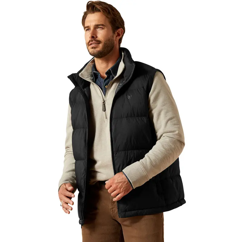 10065819 Ariat Men's Ultrapuff Down Vest - Black 1