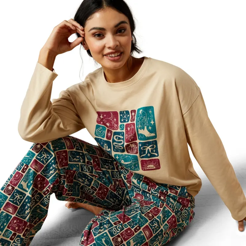 10065825 Ariat Women's Dreams Pajama Set - Western Blocks 1
