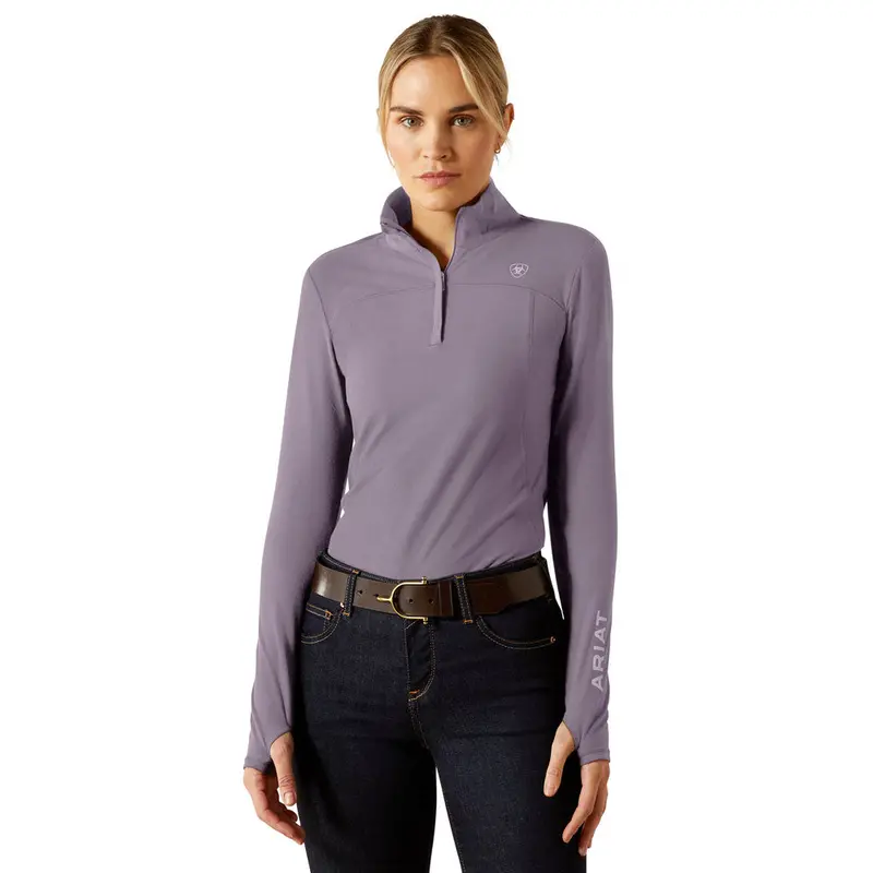 10065833 Ariat Women's Lowell 3.0 1/4 Zip Long Sleeve Baselayer - Purple Ash 1