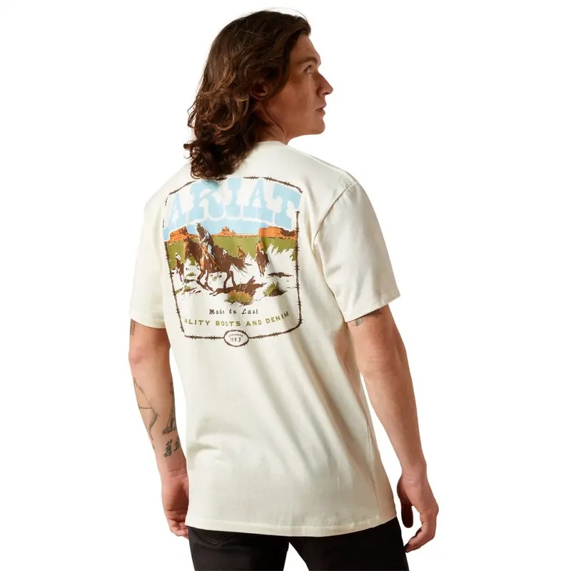 10065901 Ariat Men's Pulp Western Short Sleeve T-Shirt - Turtledove 1