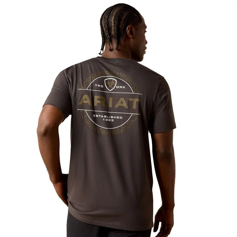 10070343 Ariat Men's Southwest Wooden Reticle Classic Fit Short Sleeve T-Shirt - Vintage Black 1