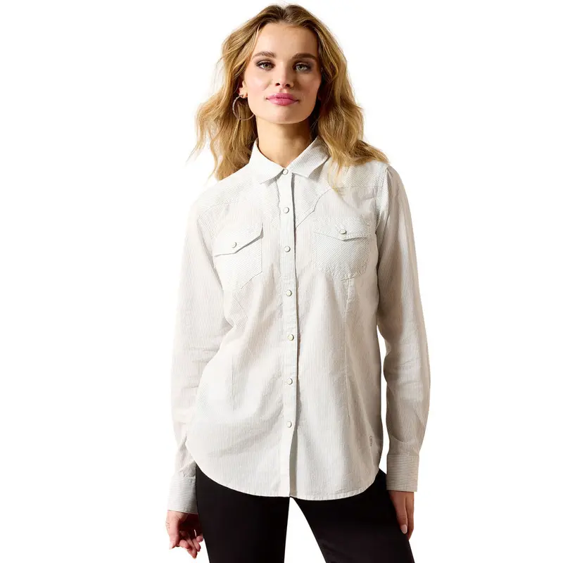 10071063 Ariat Women's Stella Western Snap Snap Shirt - Rope Stripe 1
