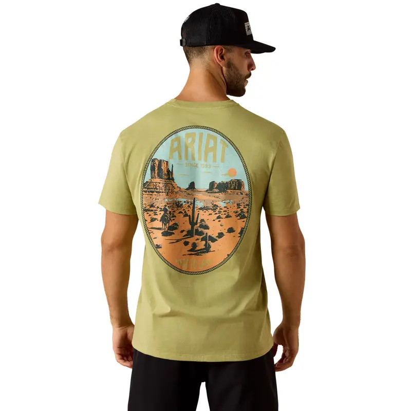10071188 Ariat Men's Horse Without Name Classic Fit Short Sleeve T-Shirt - Tent Green 1