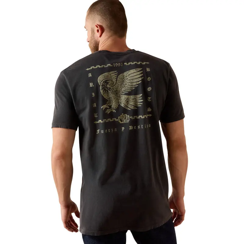 10071189 Ariat Men's Fuerza Y Destino Classic Fit Short Sleeve T-Shirt - Vintage Black 1