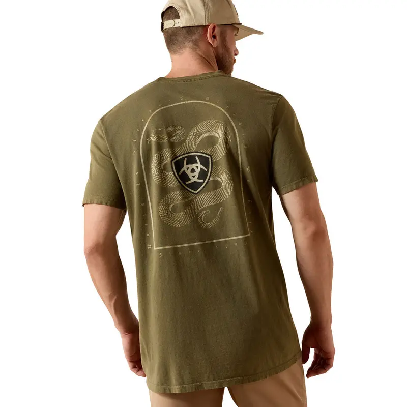 10071191 Ariat Men's Snake Classic Fit Short Sleeve T-Shirt - Four Leaf Clover 1