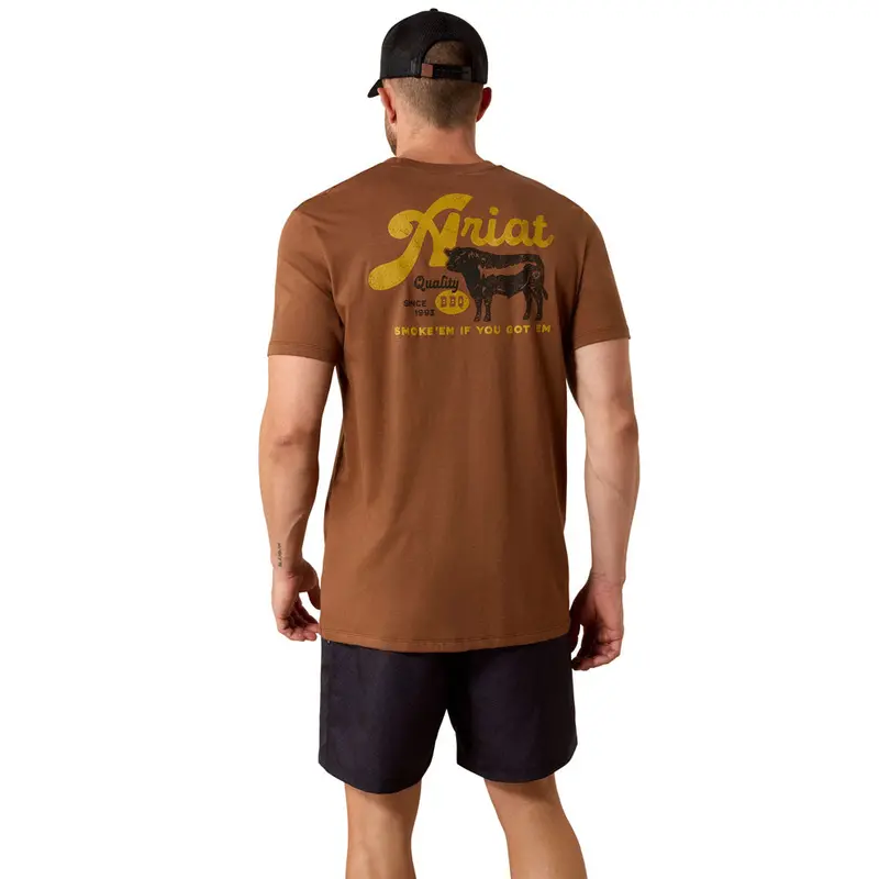 10071197 Ariat Men's Bbq Smoke Classic Fit Short Sleeve T-Shirt - Soft Silt 1