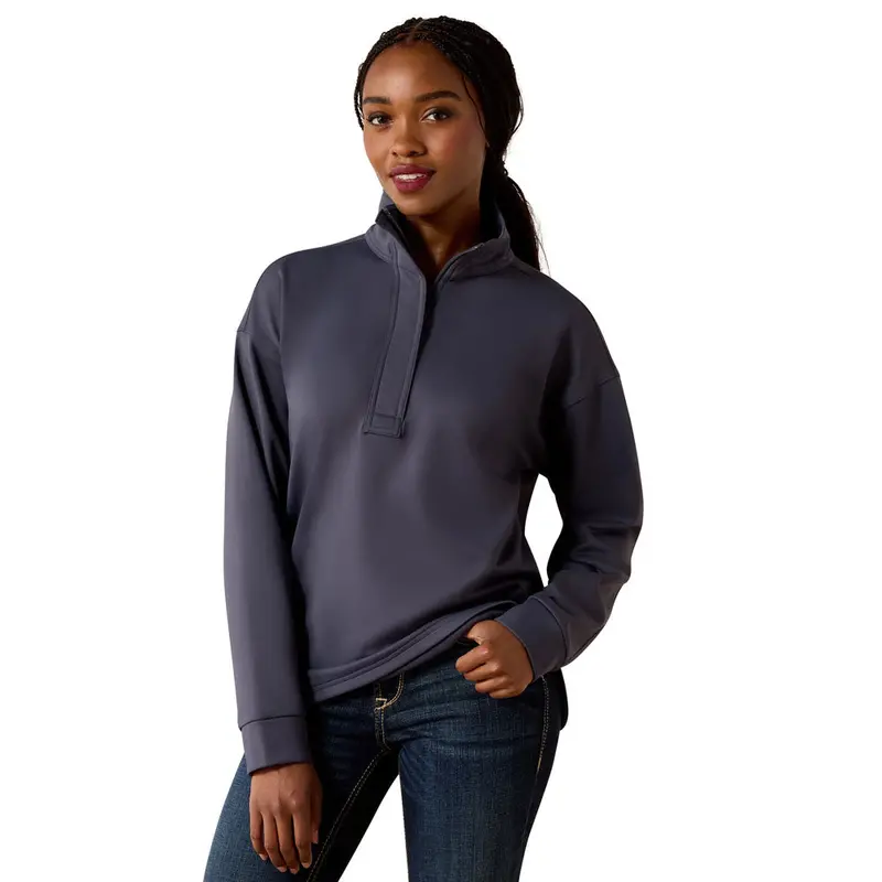 10071261 Ariat Women's Breeze Logo 1/2 Zip Sweatshirt - Ombre Blue 1