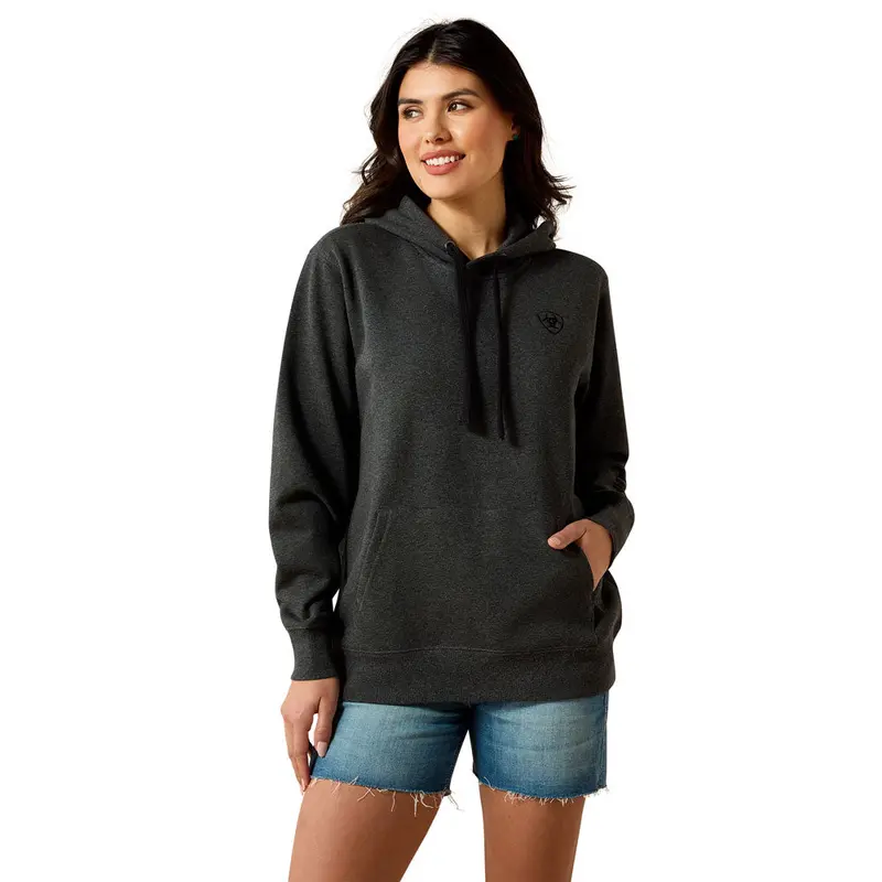 10071460 Ariat Women's Logo 2.0 Hoodie - Charcoal Heather 1