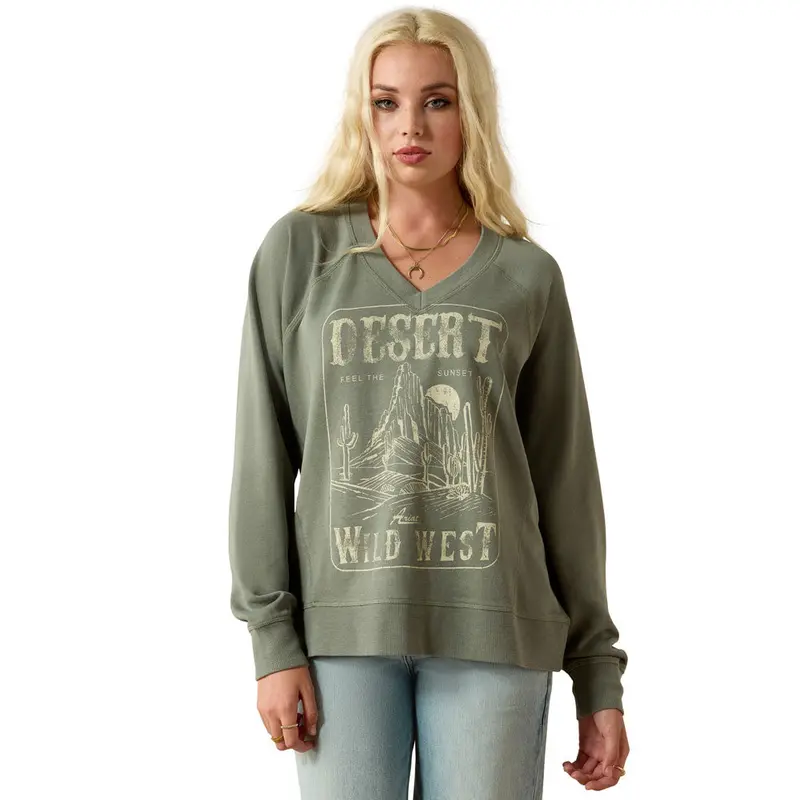 10071630 Ariat Women's Victoria Sweatshirt - Sea Spray 1