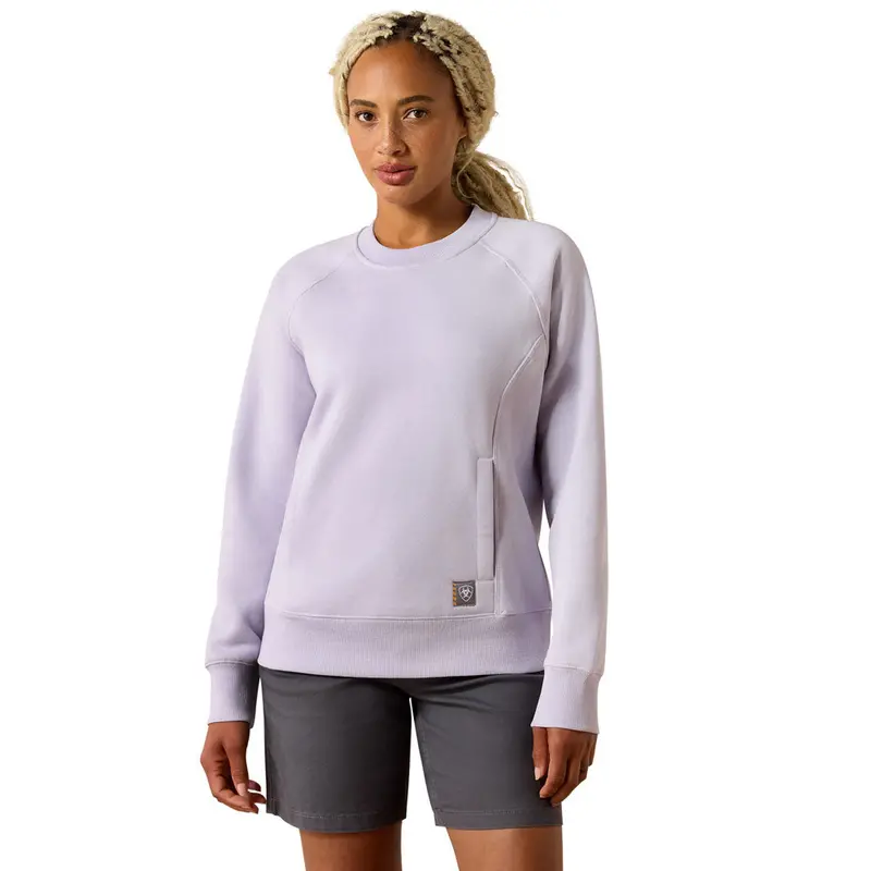 10072445 Ariat Women's Rebar Lightweight Fleece Sweatshirt - Thistle 1