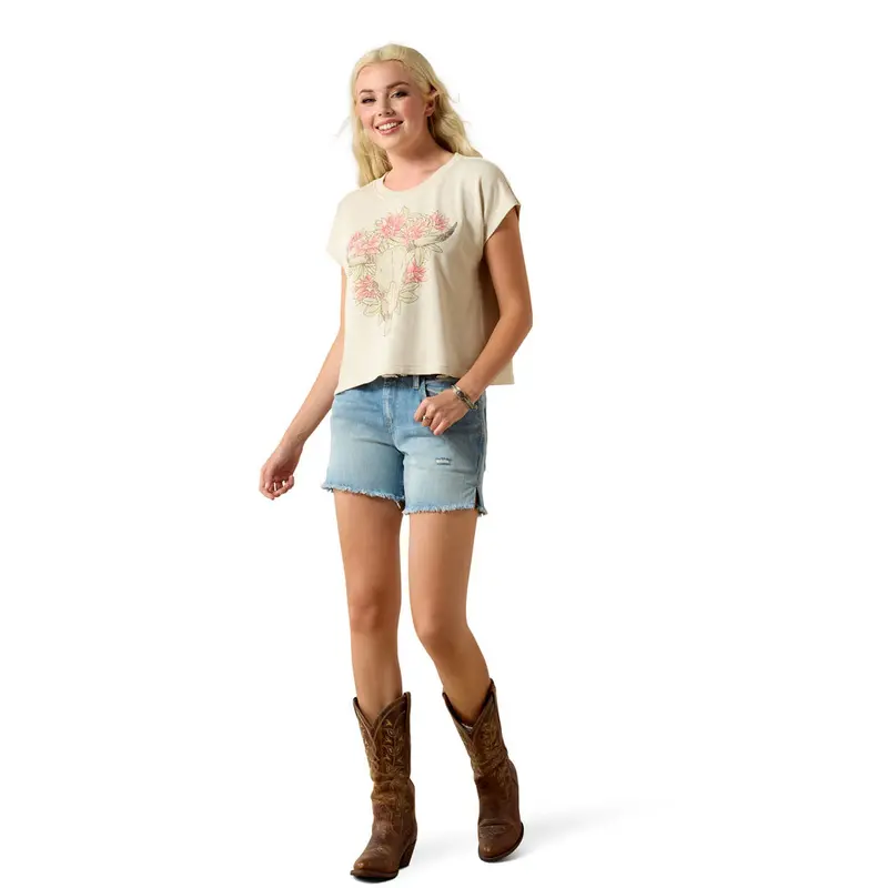 10072944 Ariat Women's Perfect Rise Jazmine 5" Shorts - Eureka 1