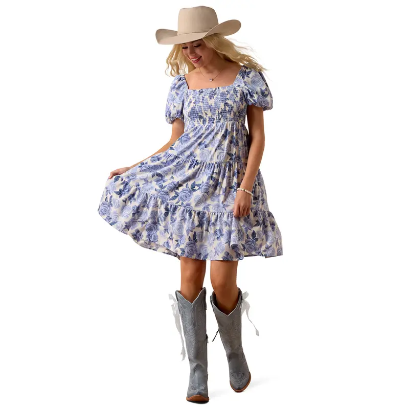 10073504 Ariat Women's Sweetie Dress - Roses Are Blue 1