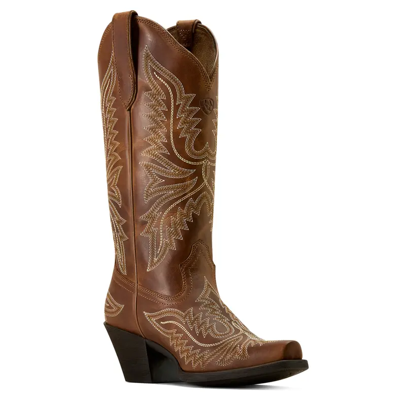 10074336 Ariat Women's Round Up Collins D Toe Western Boot - Smoked Wheat 1