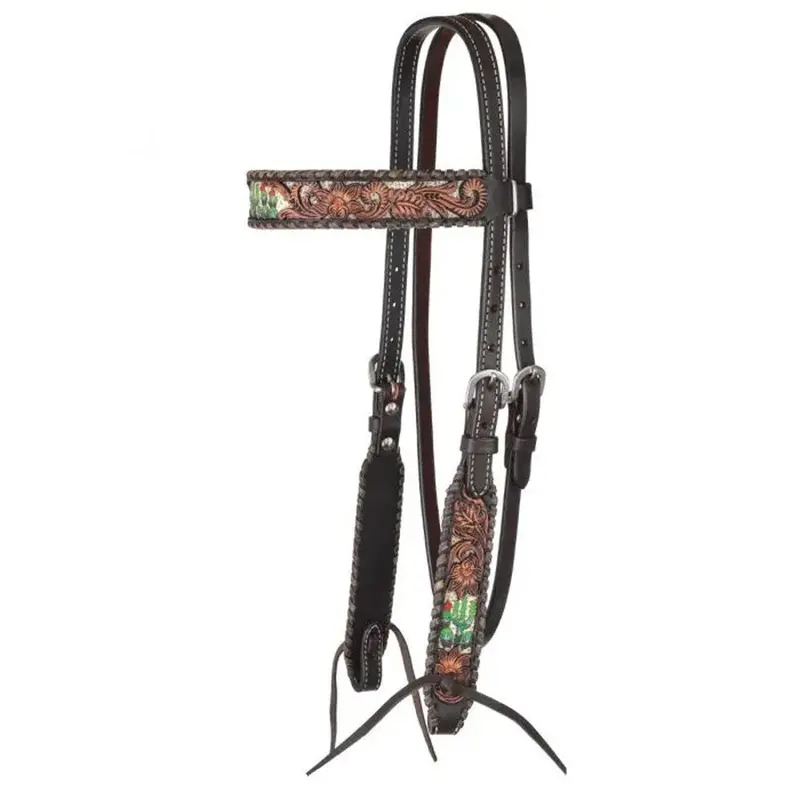 1010-10-Sc Circle Y Cactus Country Browband Headstall 1