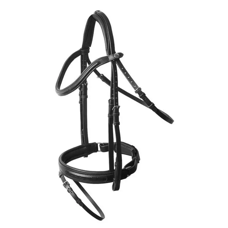 10166 Horze Smoky Twilight Anatomic  English Dressage Bridle With Curved Browband- Black 1