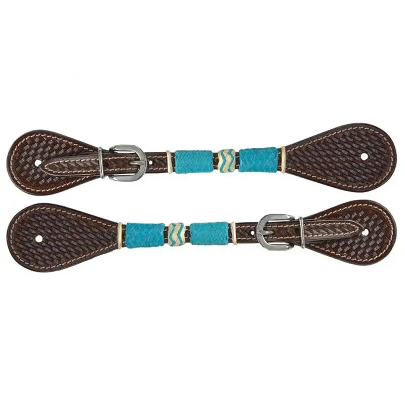 1025-35-Sc Circle Y Turquoise Round Up Spur Strap 1