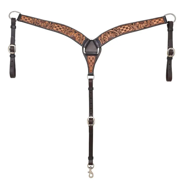 1052-23-Sv Circle Y Quilted Sunflower Breast Collar 1