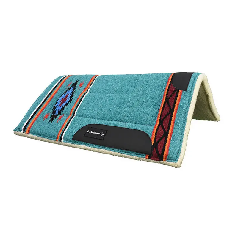 106-Dd7-Tqf Diamond R By Reinsman Square Fleece Pony Pad - Turquoise 1