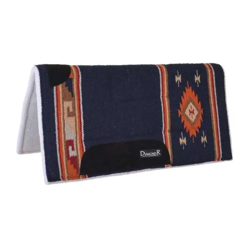 106-Jj7-Nyf Diamond R By Reinsman Fleece Lined Square Saddle Pad - Navy 1