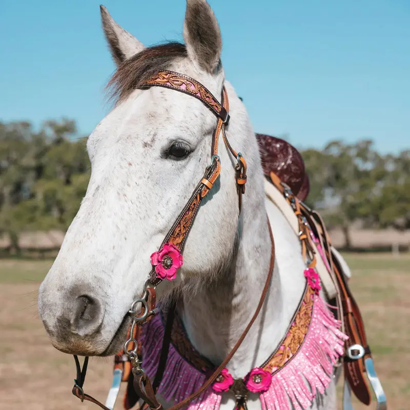 1061-21-S4 Circle Y Malibu Fringed Breast Collar 1