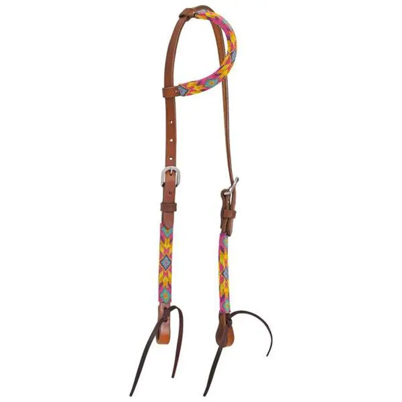 1065-15-Sx Circle Y Infinity Beaded Bubblegum One Ear Headstall 1
