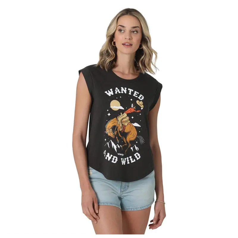 112329942 Wrangler Women's Retro Wanted & Wild Sleeveless Tee - Phantom 1