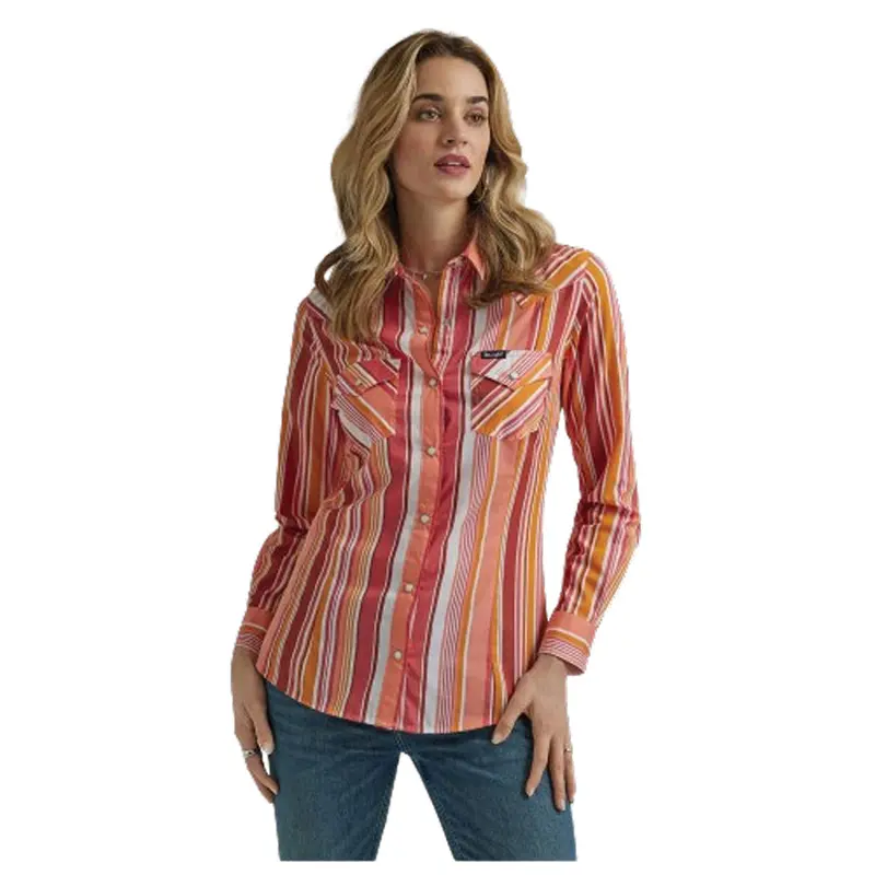 112345310 Wrangler Women's Retro Long Sleeve Dress Top - Multi 1