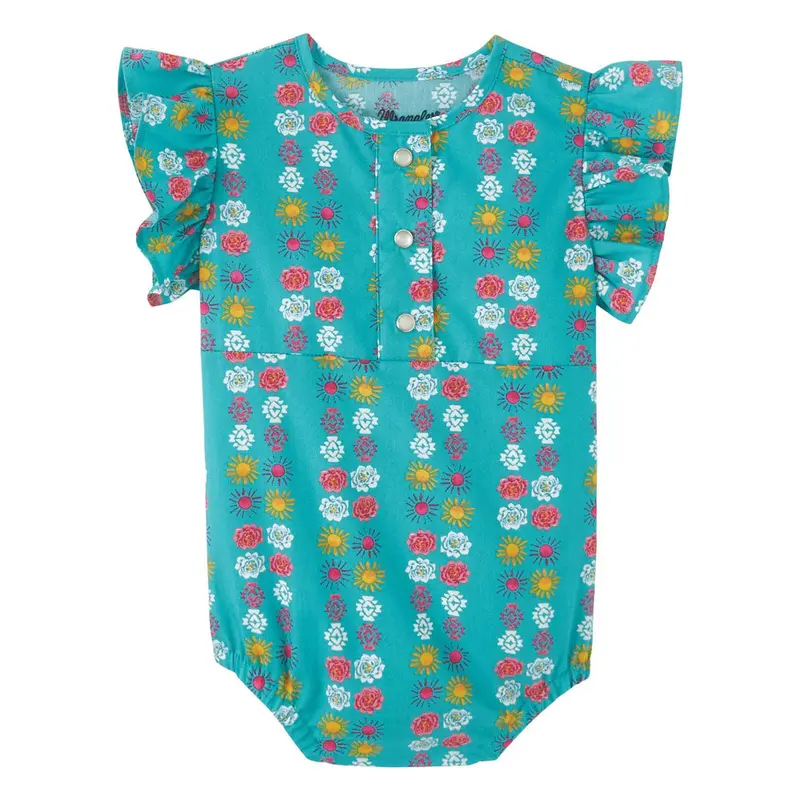 112346595 Wrangler® Baby Girl Bodysuit - Teal Multicolor 1