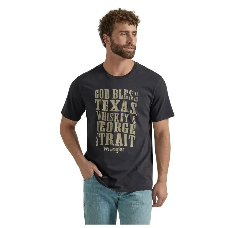 112347212 Wrangler® Men's George Strait Short Sleeve T-Shirt - Jet Black 1