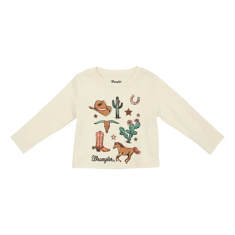112361272 Wrangler Baby Girl Long Sleeve Top - White 1