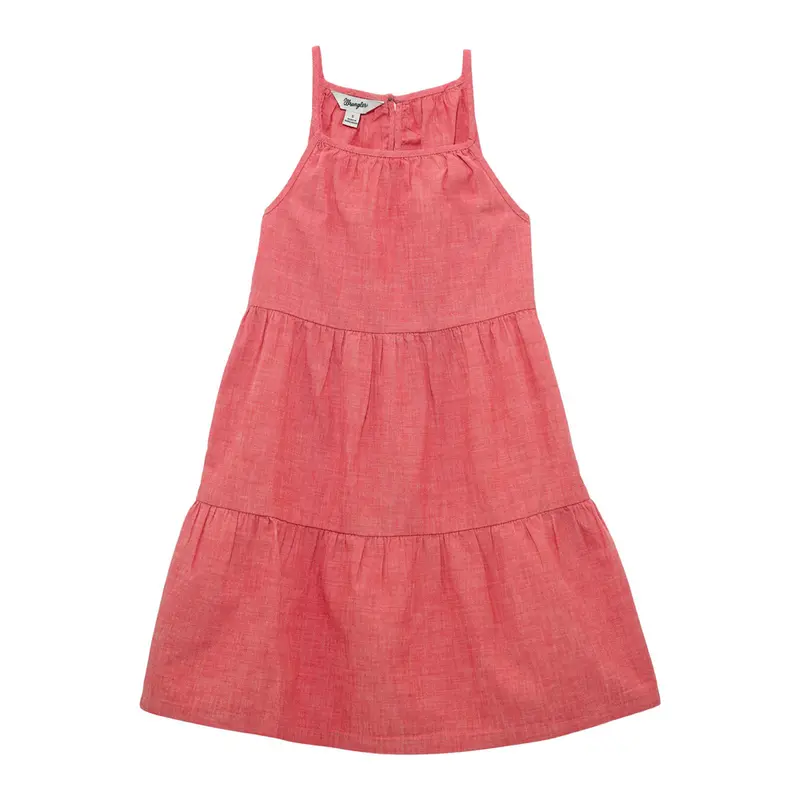112365063 Wrangler Girls Western Tiered Dress - Red 1