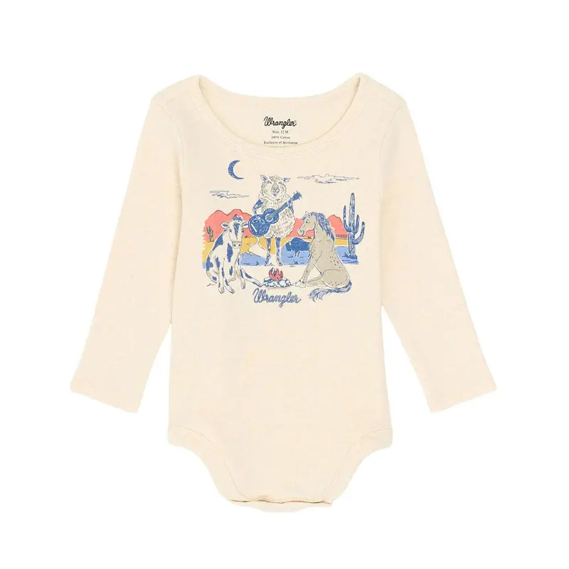 112367542 Wrangler Baby Girl Bodysuit - Oatmeal 1