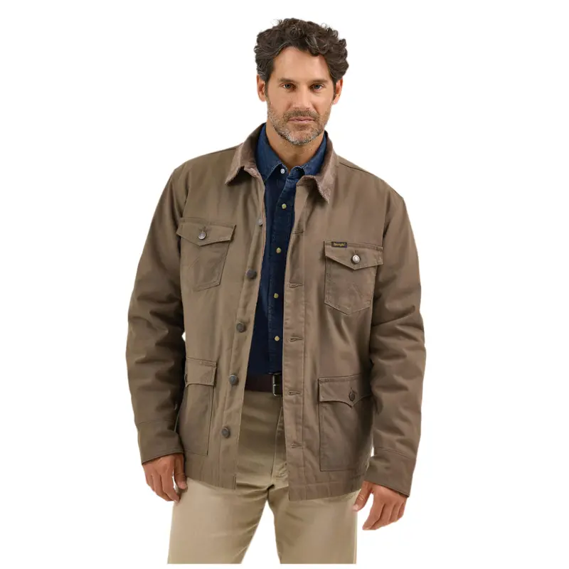 112367636 Wrangler Men's Western Lined Barn Coat - Morel 1